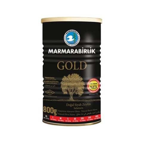 Marmarabirlik Gold XL Doğal Siyah Zeytin 800 Gr