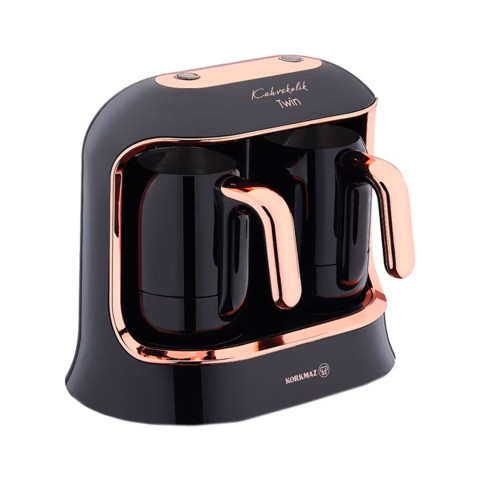 Korkmaz Kahvekolik Deluxe Twin Kahve Makinesi Siyah/Rosagold A861-04