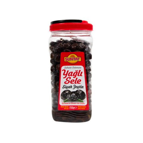 Suntat Doğal Yağlı Sele Siyah Zeytin 1750 gr 